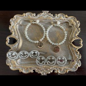 Smiley Face Earrings and Hair pin clips bundle